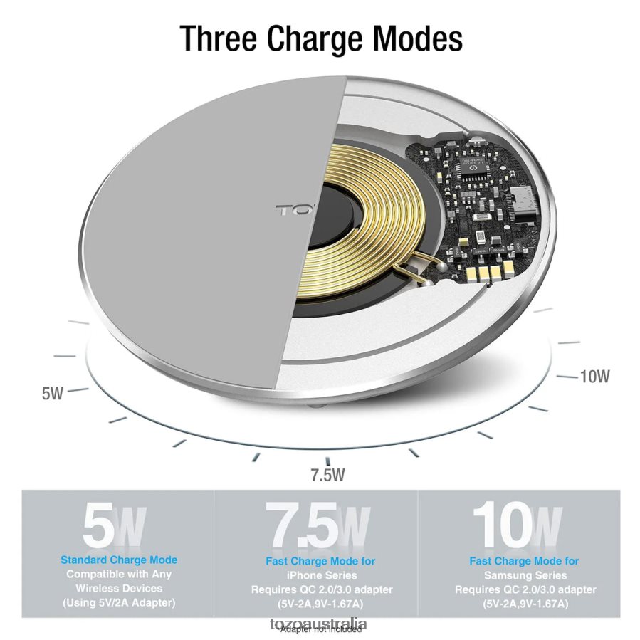 Accessory AU TOZO W3 Wireless Charger Matte Black ZZ8428122