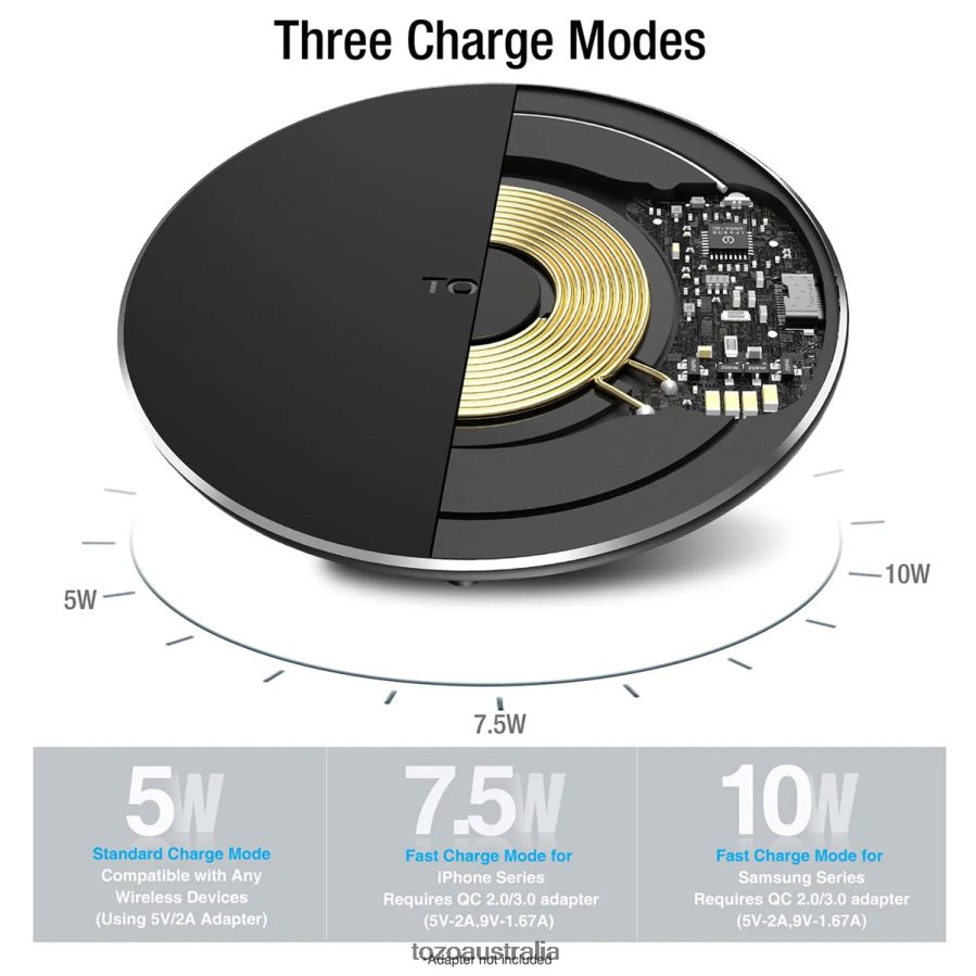 Accessory AU TOZO W3 Wireless Charger Matte Black ZZ8428122