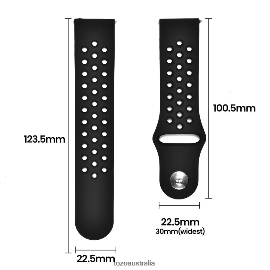 Accessory AU TOZO S3 Smart Watch Perforated Breathable Strap Black ZZ8428167