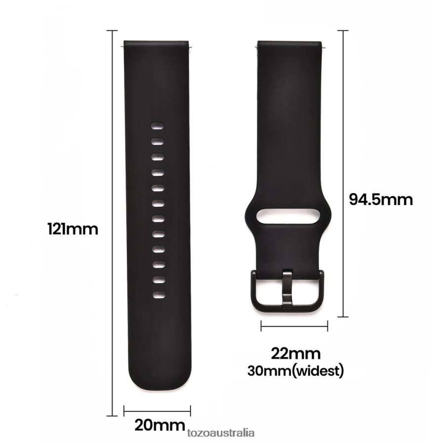 Accessory AU TOZO S3 Smart Watch Perforated Strap Black ZZ8428168