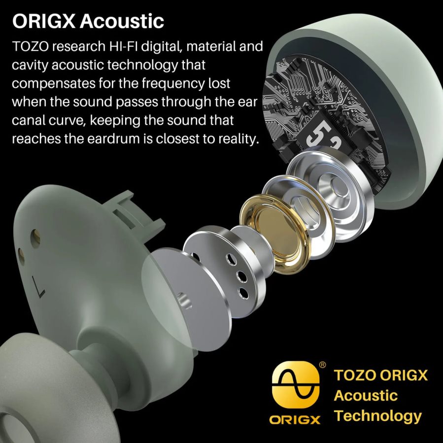 Headphones AU TOZO A1 Khaki ZZ842833