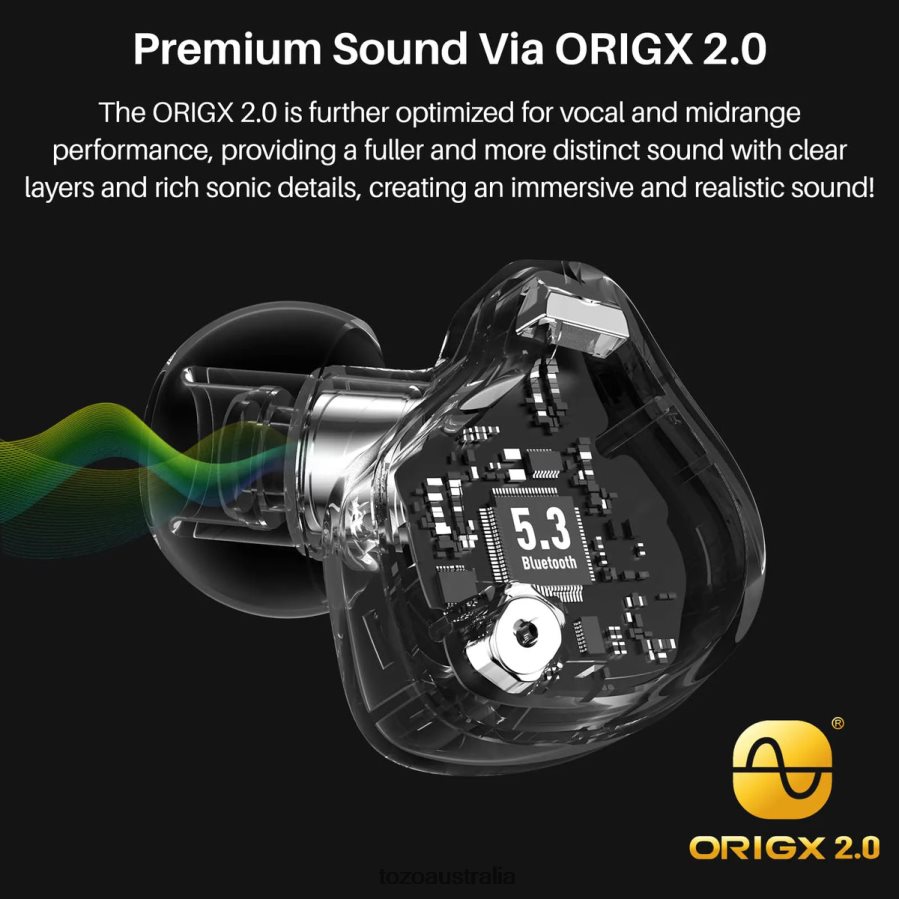 Headphones AU TOZO Crystal Buds Black ZZ842855