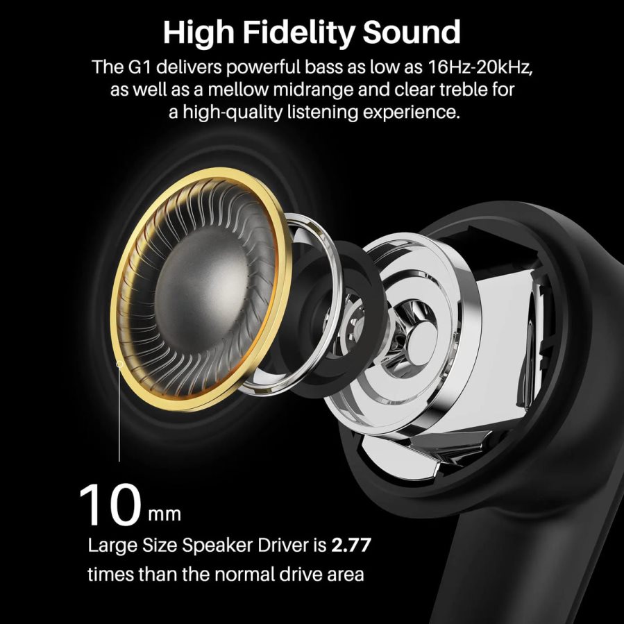 Headphones AU TOZO G1 Black ZZ842864