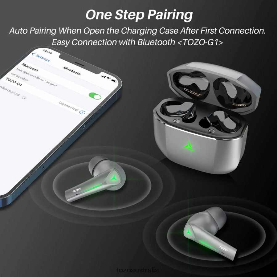Headphones AU TOZO G1 Gray ZZ842865