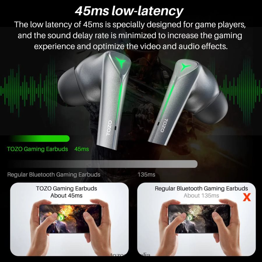 Headphones AU TOZO G1 Gray ZZ842865