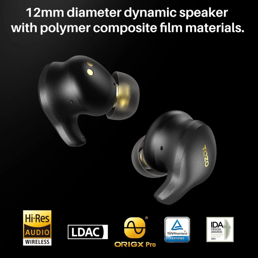 Headphones AU TOZO Golden X1 Black ZZ84281