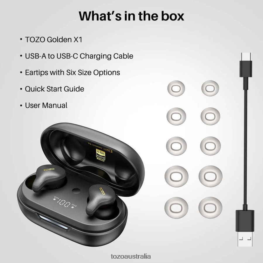 Headphones AU TOZO Golden X1 Galaxy Blue/Black ZZ84282