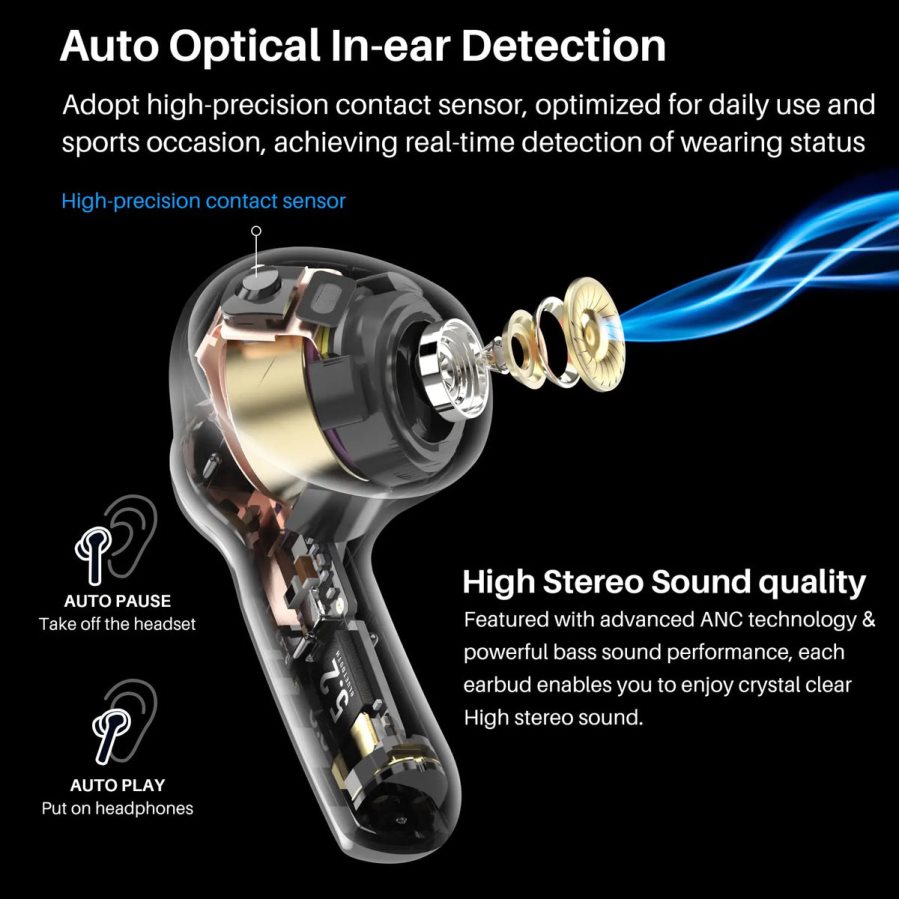 Headphones AU TOZO NC2 Black ZZ842842