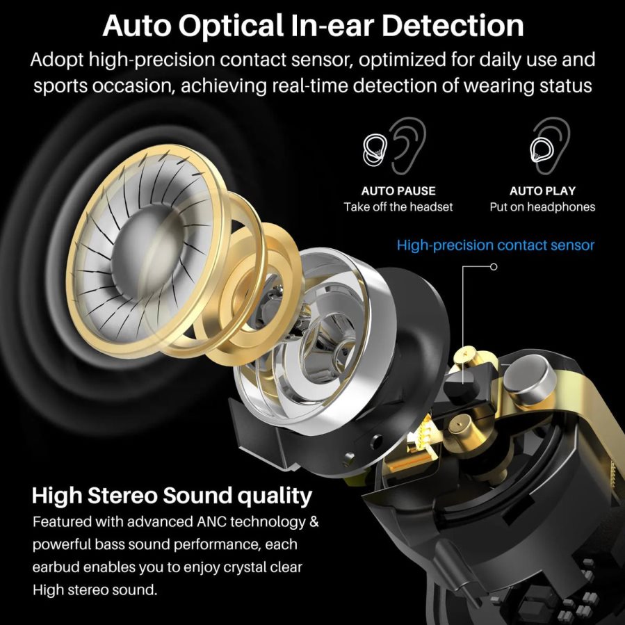Headphones AU TOZO NC7 Pro Black ZZ842856