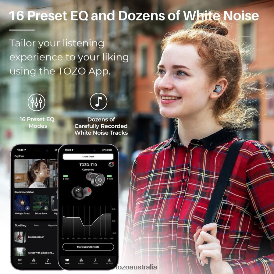 Headphones AU TOZO T10 Ergonomic with APP Edition(2023) ZZ842828