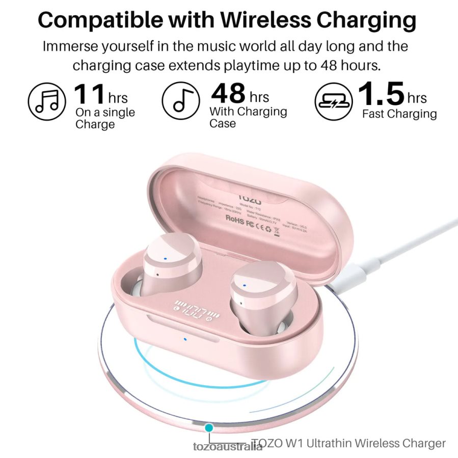 Headphones AU TOZO T12 Rose Gold ZZ842849