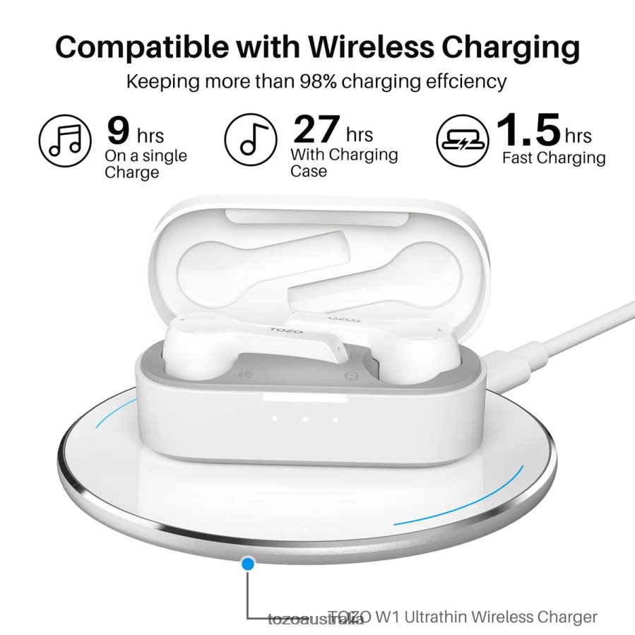 Headphones AU TOZO T9 White ZZ842852